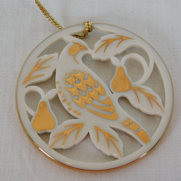 Lenox 12 Day Christmas Ornament Partridge Pear Tree Ceramic Original Box Vintage - Picture 1 of 7